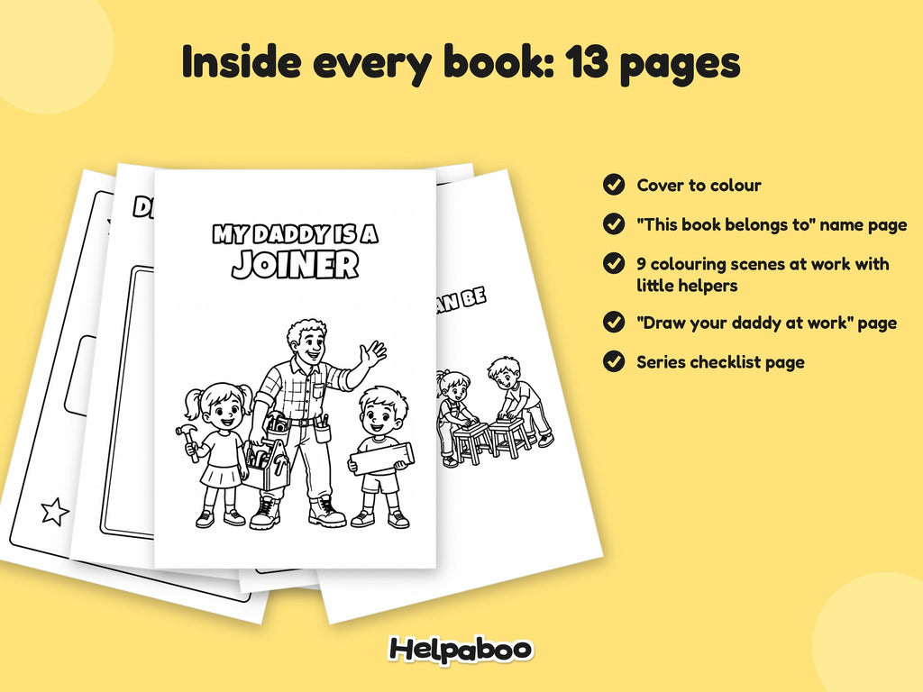 My Daddy is a... Around the House Bundle – 5 Printable Colouring Books: inside every book