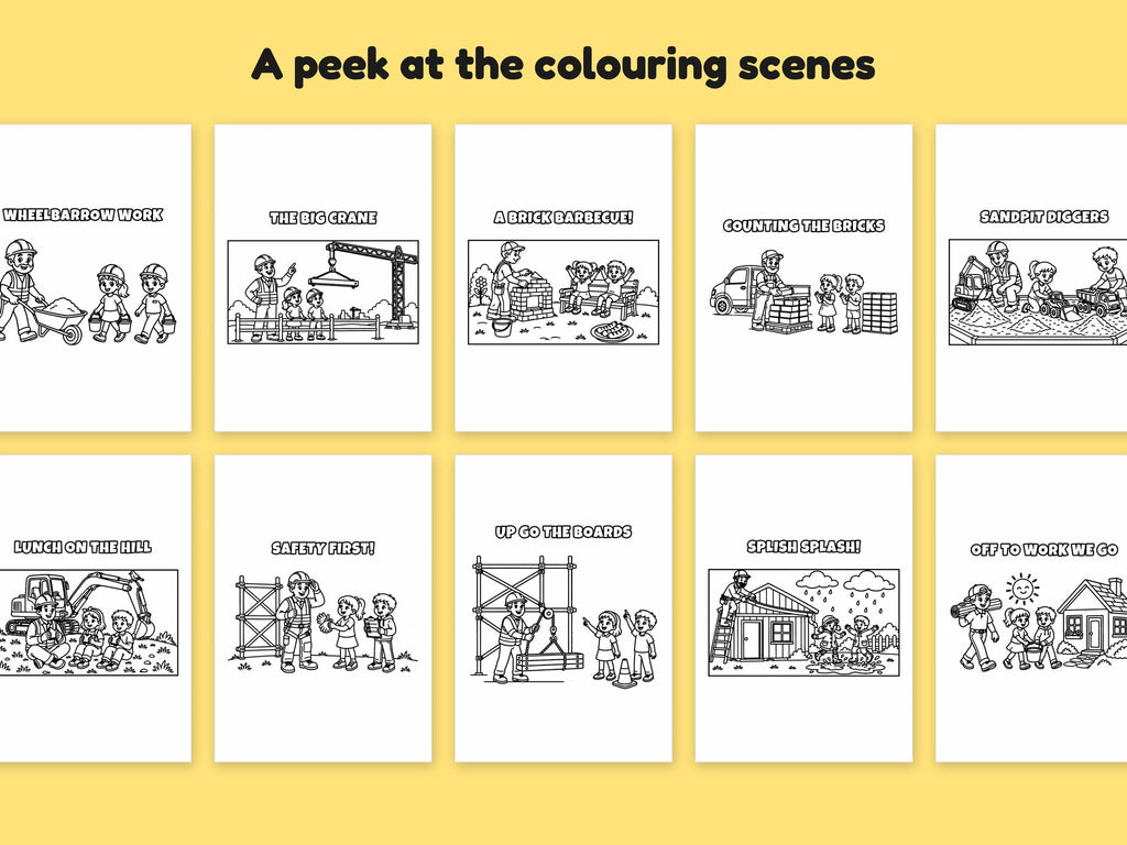 My Daddy is a... Building Site Bundle – 5 Printable Colouring Books: sample pages