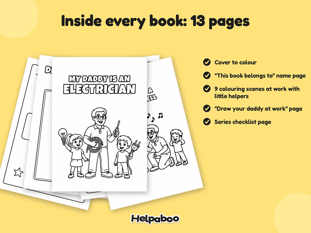 My Daddy is a... Fix-It & Power Bundle – 5 Printable Colouring Books: inside every book