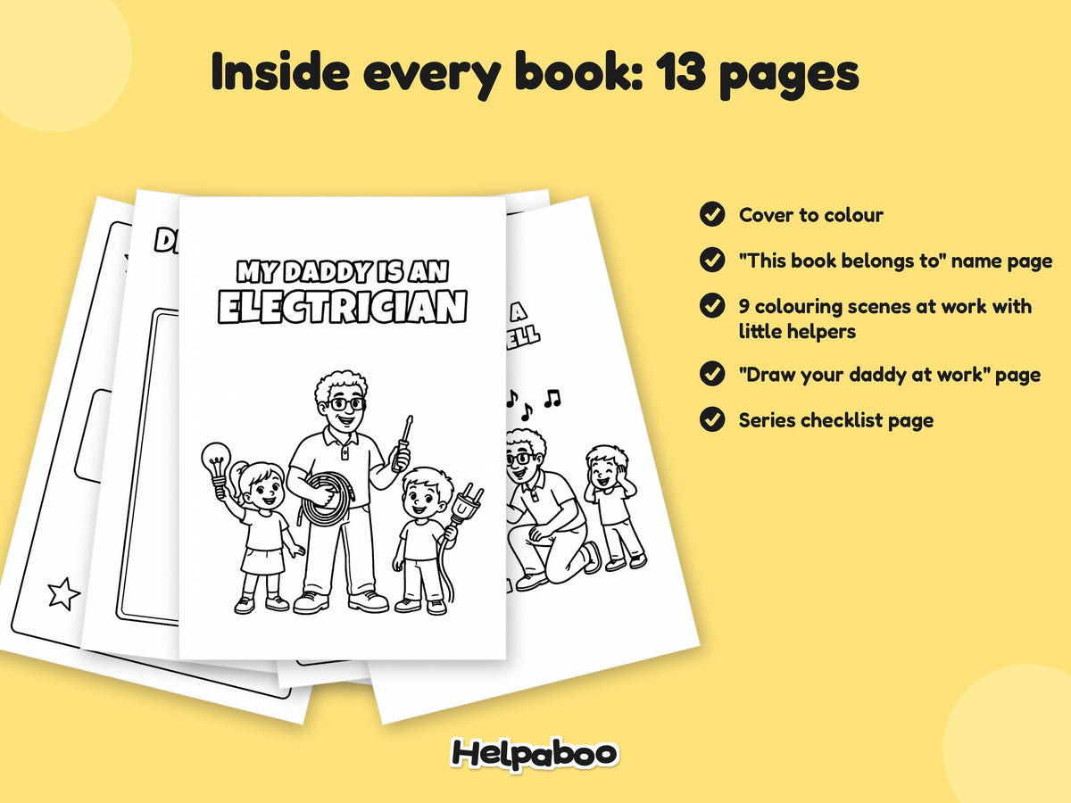 My Daddy is a... Fix-It & Power Bundle – 5 Printable Colouring Books: inside every book
