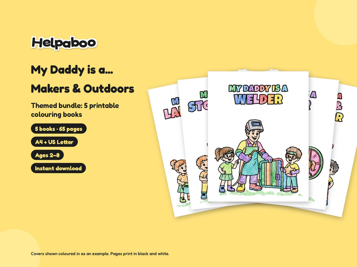 My Daddy is a... Makers & Outdoors Bundle – 5 Printable Colouring Books: cover
