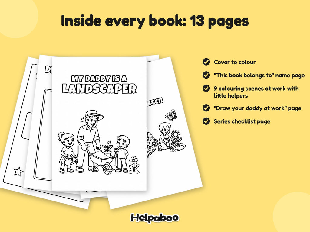 My Daddy is a... Makers & Outdoors Bundle – 5 Printable Colouring Books: inside every book