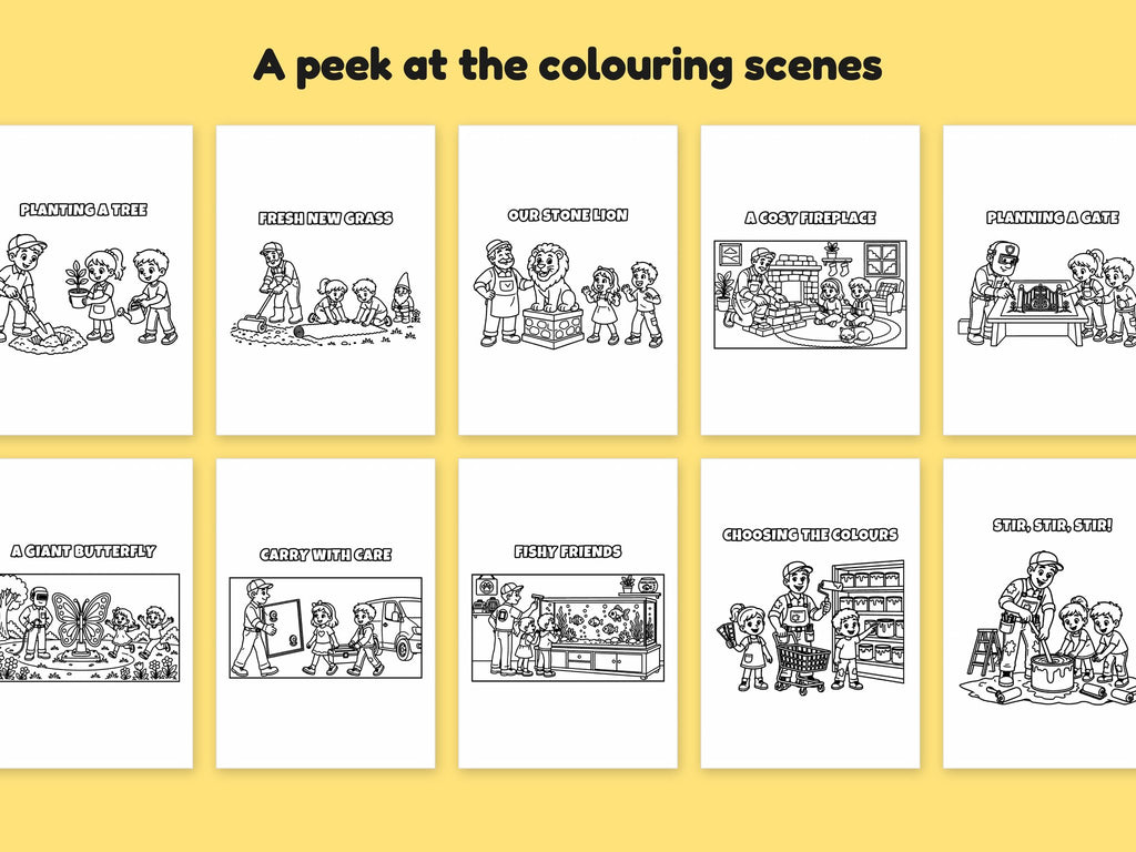 My Daddy is a... Makers & Outdoors Bundle – 5 Printable Colouring Books: sample pages