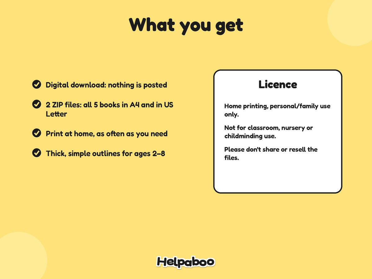My Daddy is a... Makers & Outdoors Bundle – 5 Printable Colouring Books: what you get and licence
