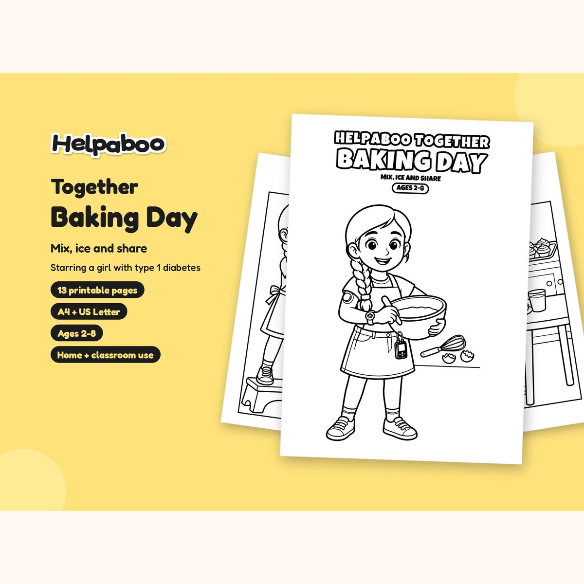 Helpaboo Together: Baking Day – Printable Colouring Book: cover
