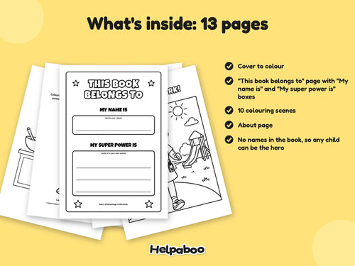 Helpaboo Together: Baking Day – Printable Colouring Book: what's inside