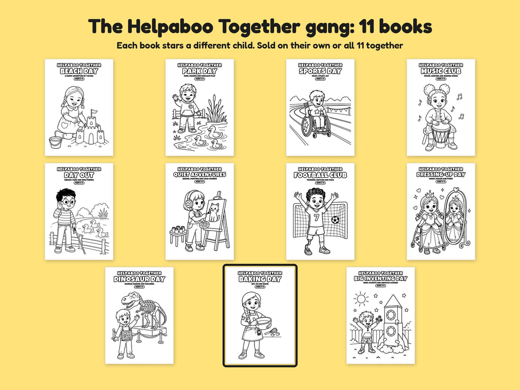 Helpaboo Together: Baking Day – Printable Colouring Book: the full series