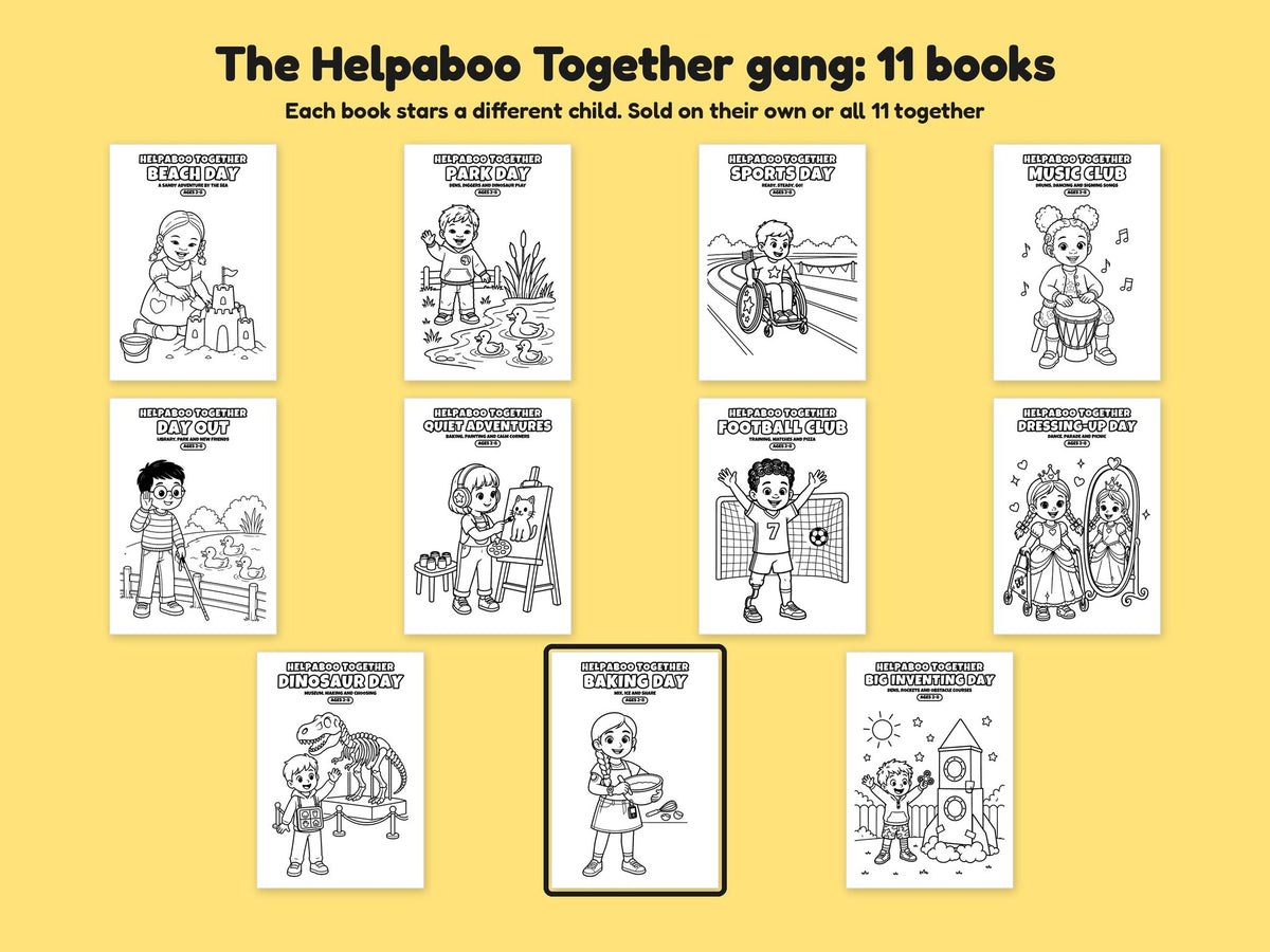 Helpaboo Together: Baking Day – Printable Colouring Book: the full series