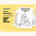 Helpaboo Together: Beach Day – Printable Colouring Book: cover