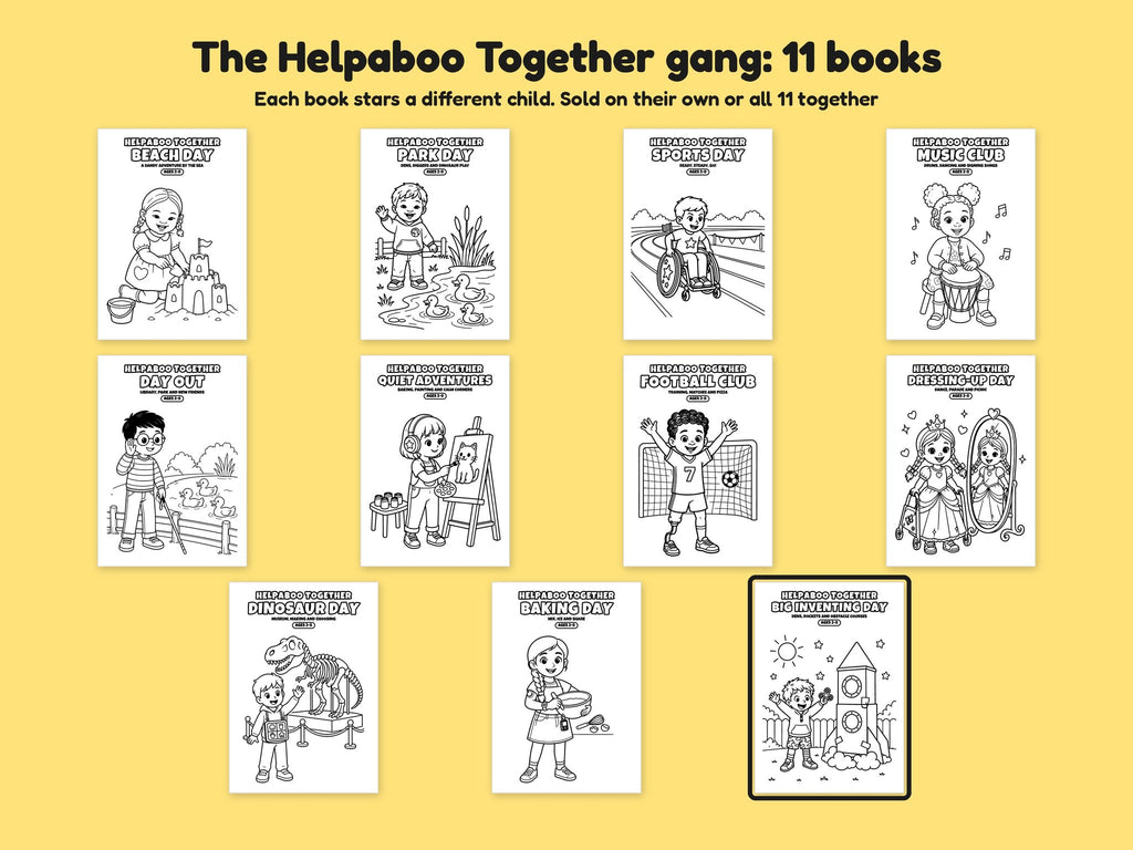 Helpaboo Together: Big Inventing Day – Printable Colouring Book: the full series