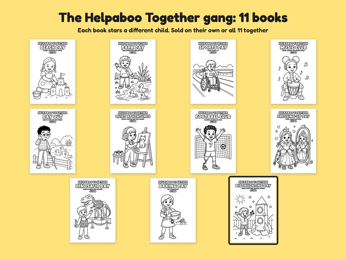 Helpaboo Together: Big Inventing Day – Printable Colouring Book: the full series