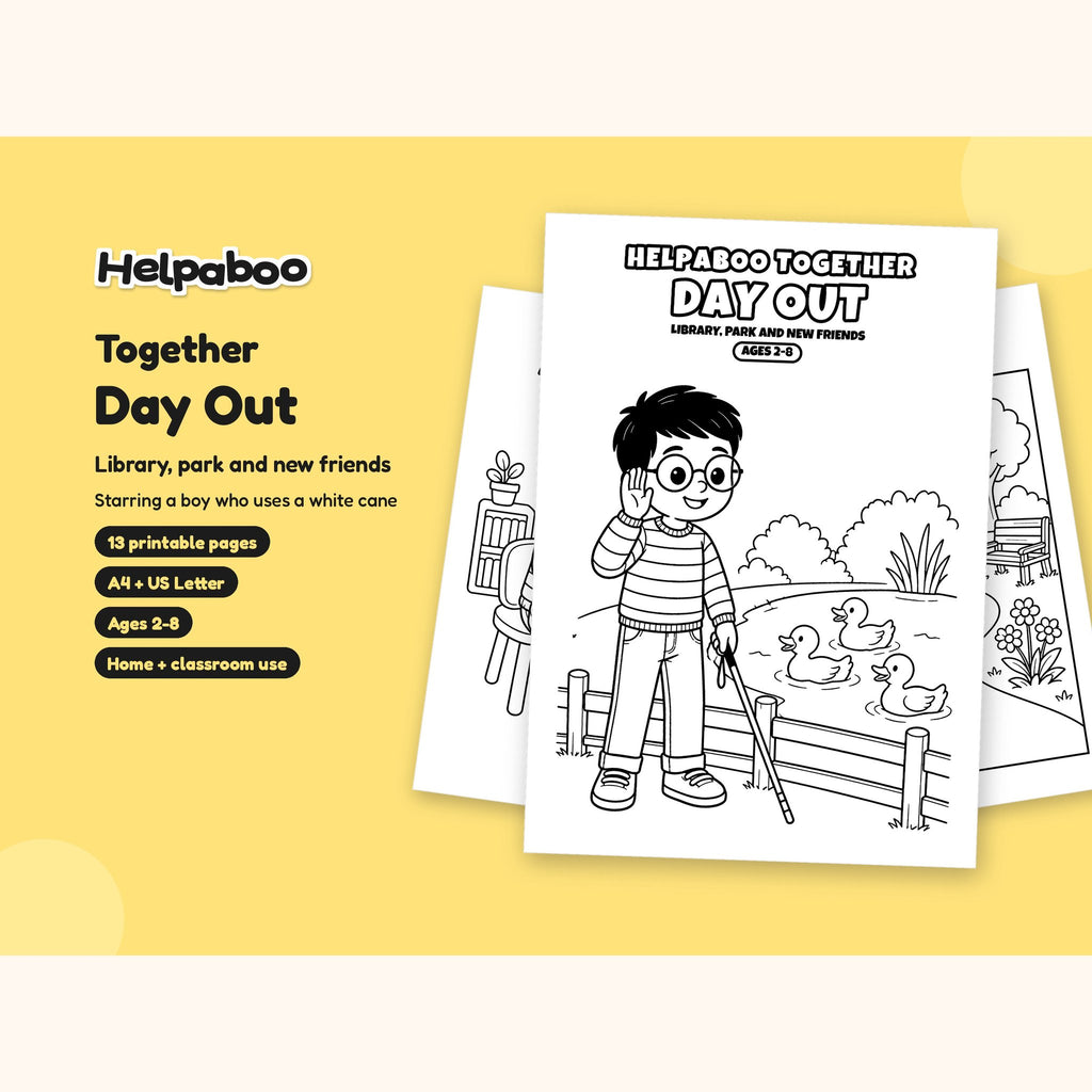 Helpaboo Together: Day Out – Printable Colouring Book: cover