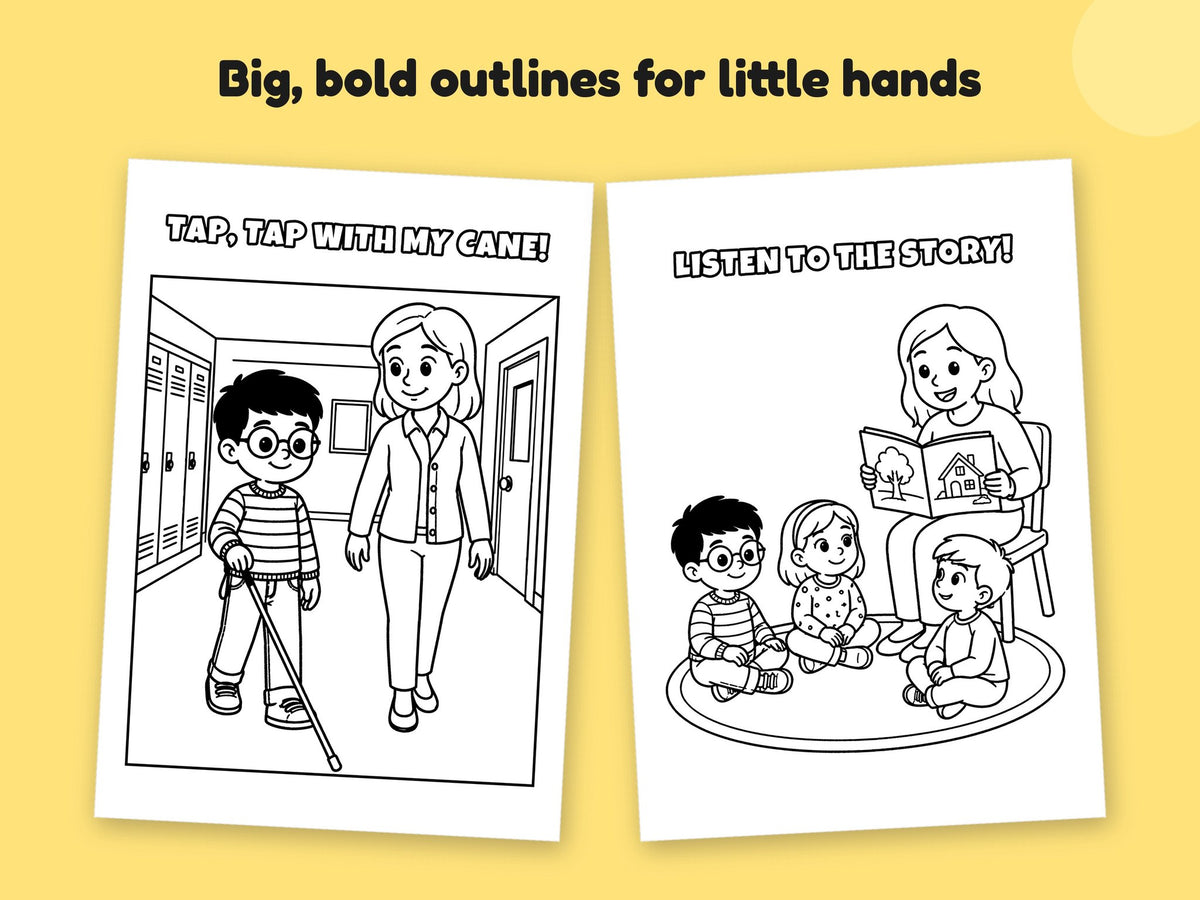 Helpaboo Together: Day Out – Printable Colouring Book: close-up of colouring pages