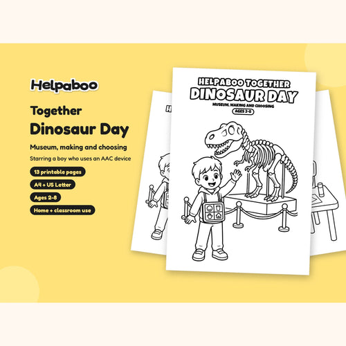 Helpaboo Together: Dinosaur Day – Printable Colouring Book: cover