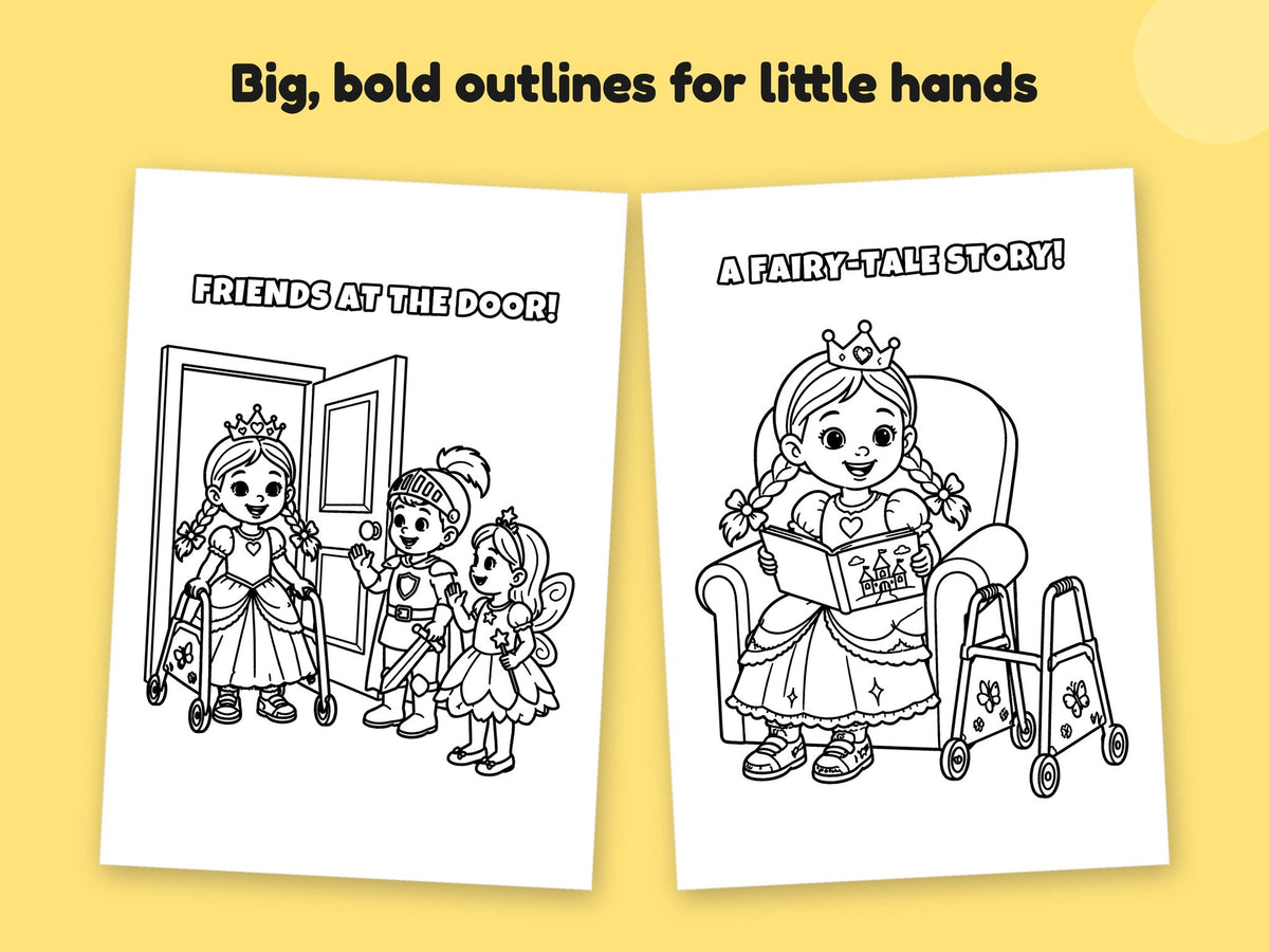 Helpaboo Together: Dressing-Up Day – Printable Colouring Book: close-up of colouring pages