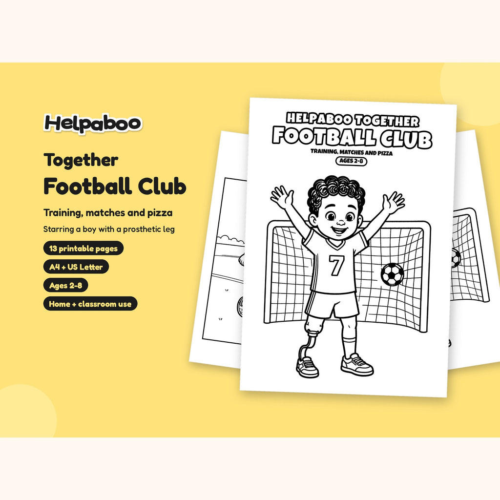 Helpaboo Together: Football Club – Printable Colouring Book: cover