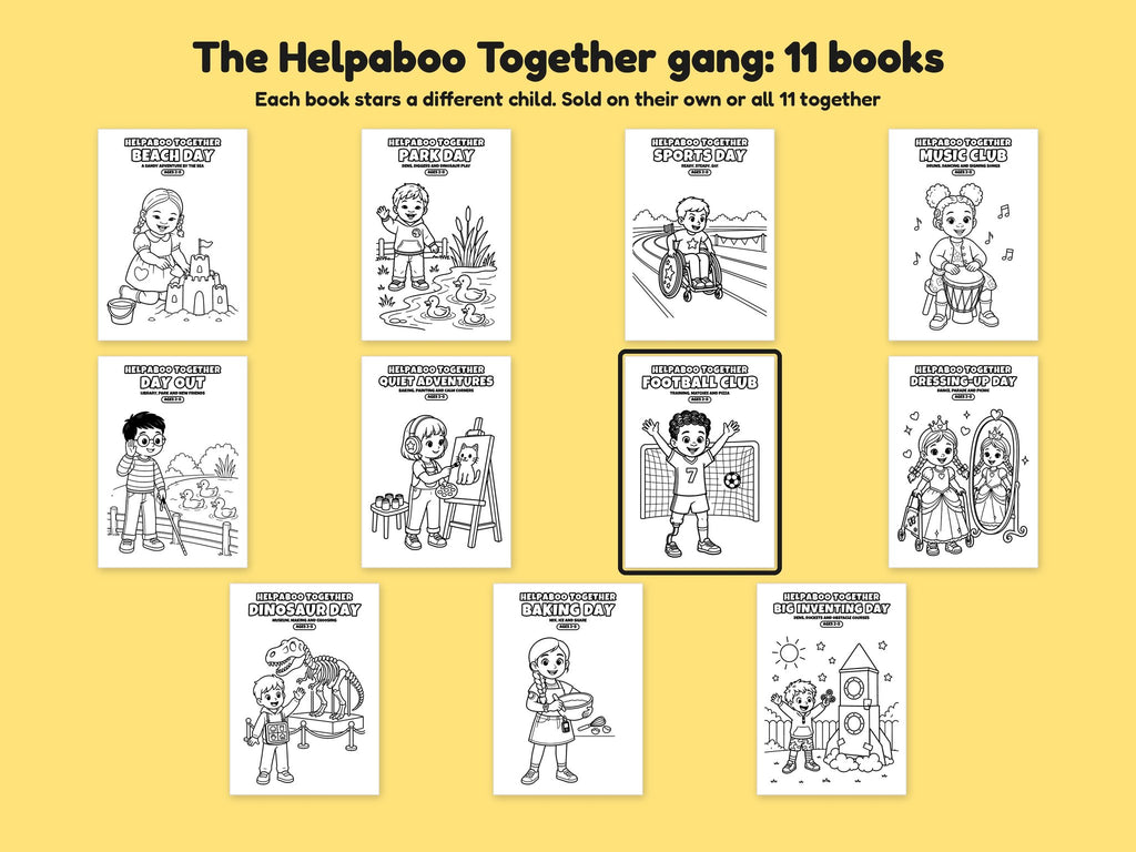 Helpaboo Together: Football Club – Printable Colouring Book: the full series