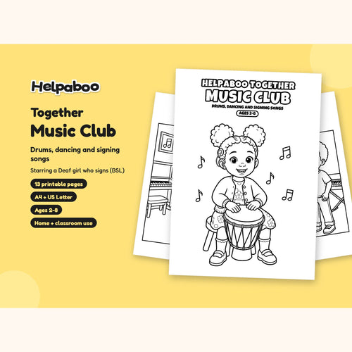 Helpaboo Together: Music Club – Printable Colouring Book: cover