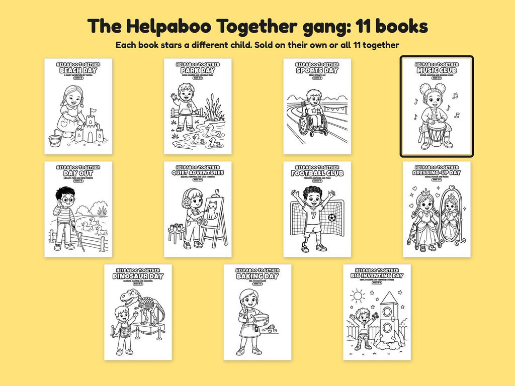 Helpaboo Together: Music Club – Printable Colouring Book: the full series