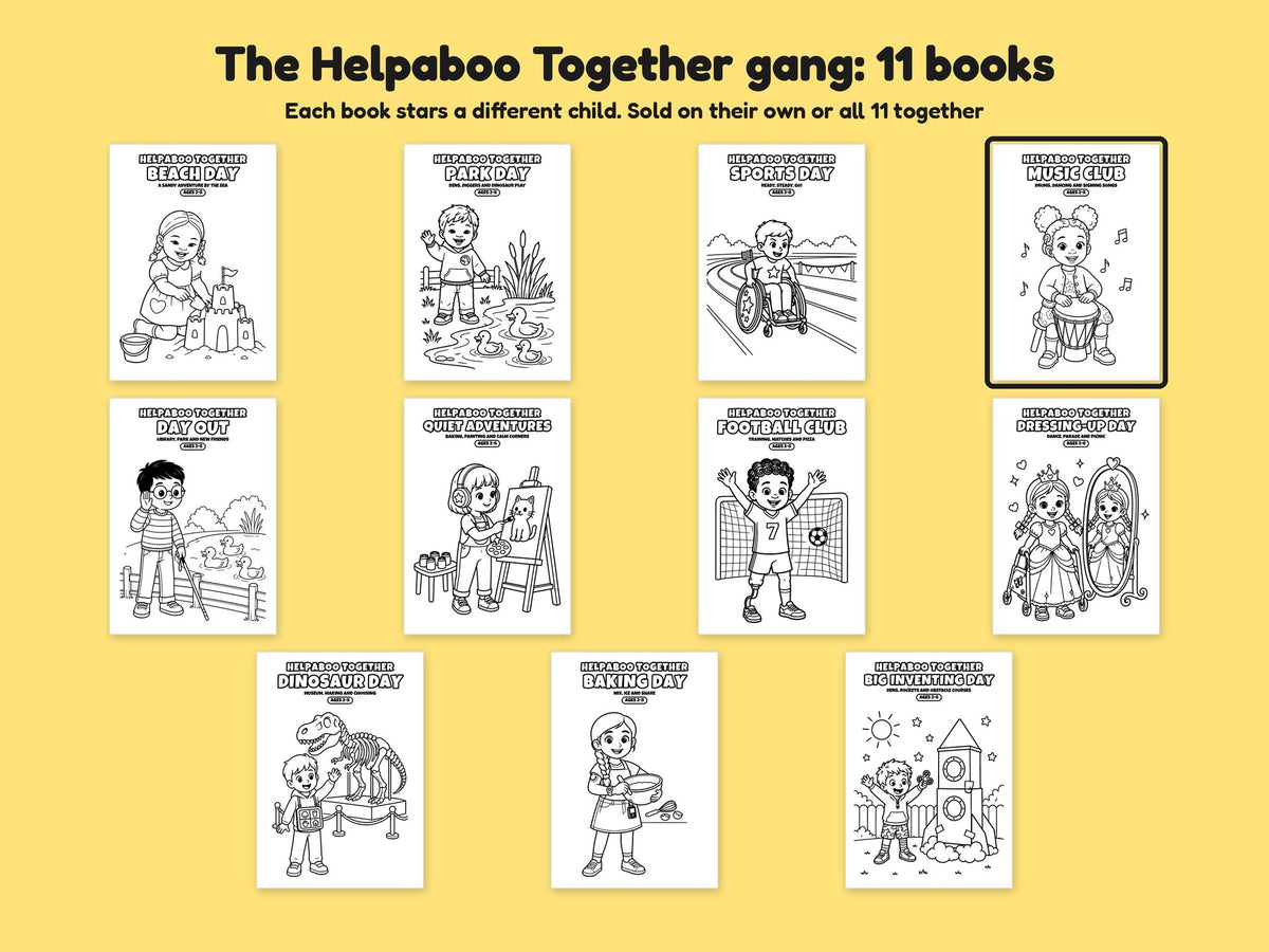 Helpaboo Together: Music Club – Printable Colouring Book: the full series
