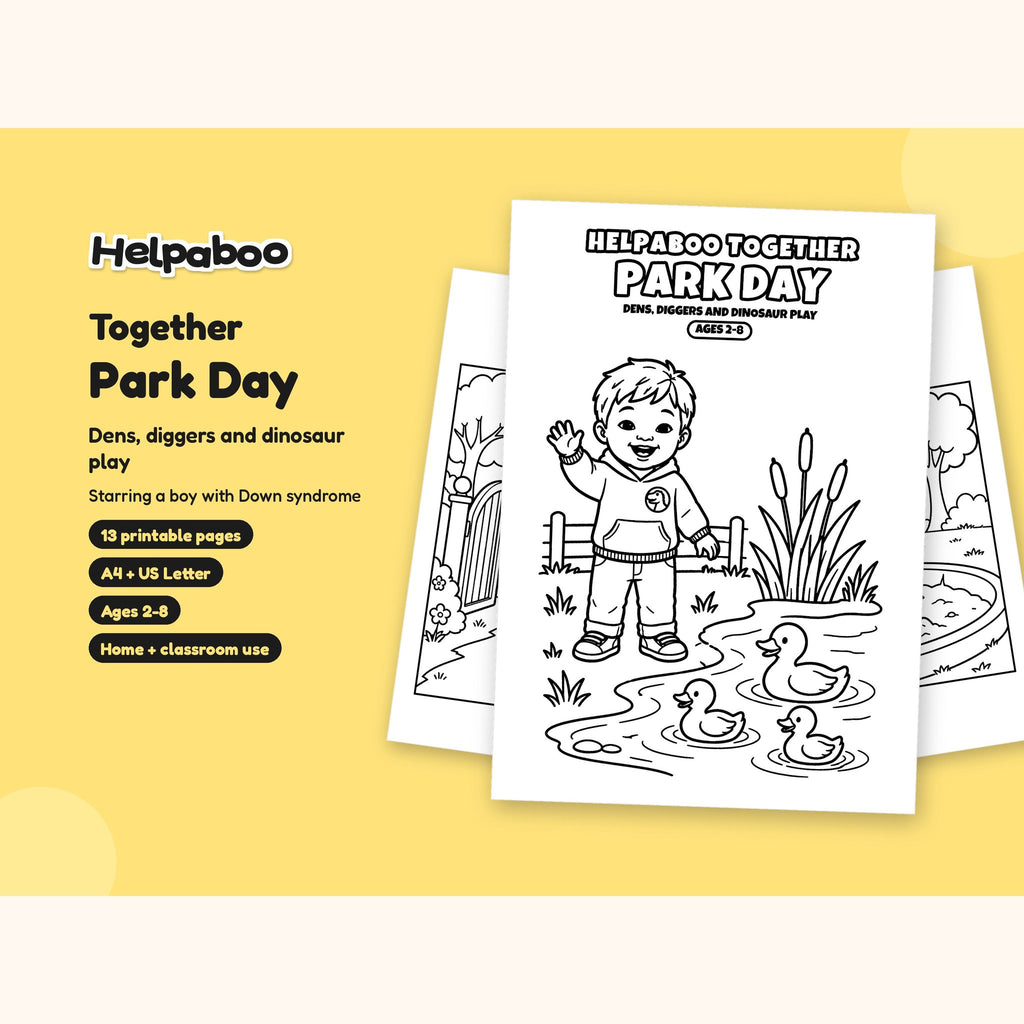 Helpaboo Together: Park Day – Printable Colouring Book: cover