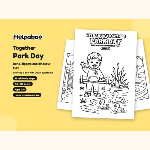 Helpaboo Together: Park Day – Printable Colouring Book: cover