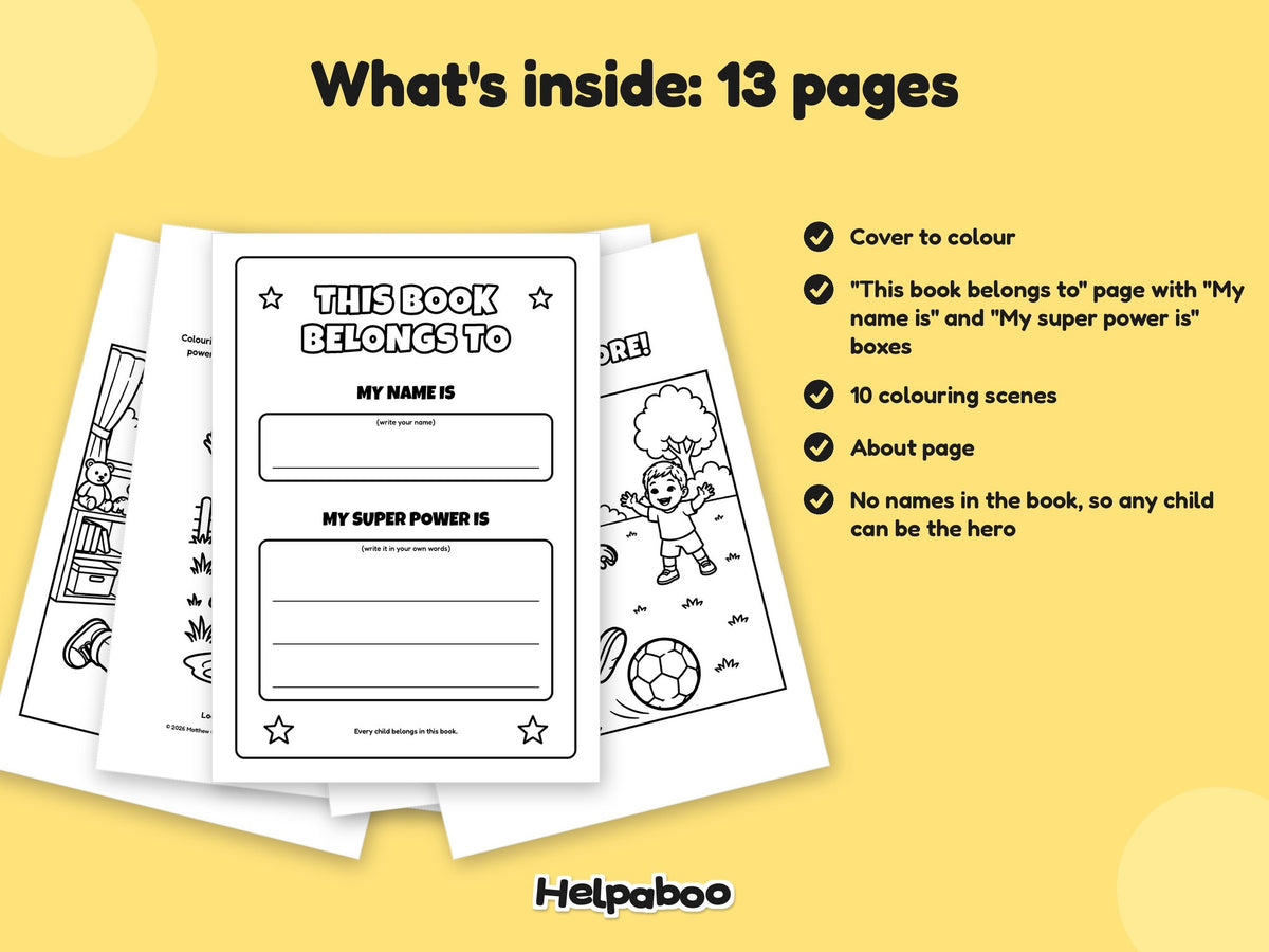 Helpaboo Together: Park Day – Printable Colouring Book: what's inside