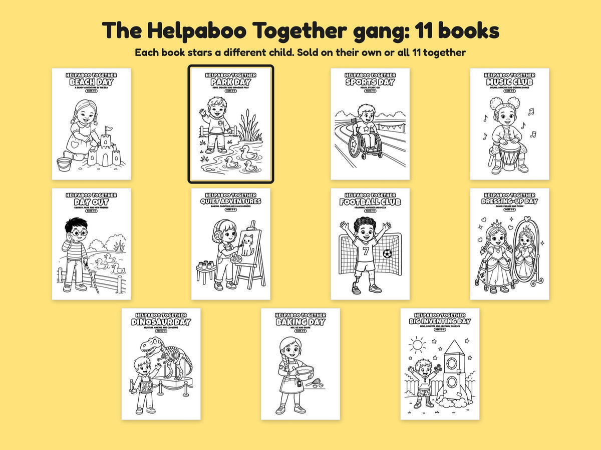 Helpaboo Together: Park Day – Printable Colouring Book: the full series