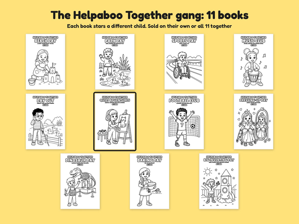 Helpaboo Together: Quiet Adventures – Printable Colouring Book: the full series