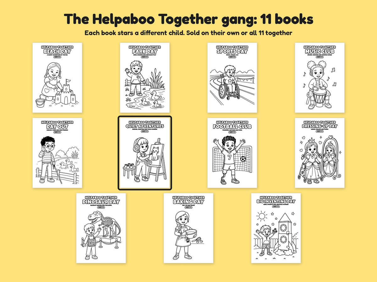 Helpaboo Together: Quiet Adventures – Printable Colouring Book: the full series