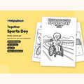 Helpaboo Together: Sports Day – Printable Colouring Book: cover