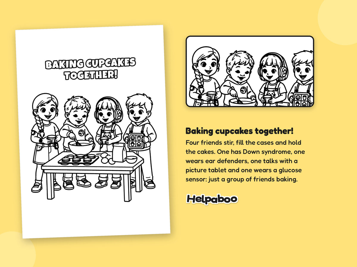 Helpaboo Together baking scene close-up, ages 2-8