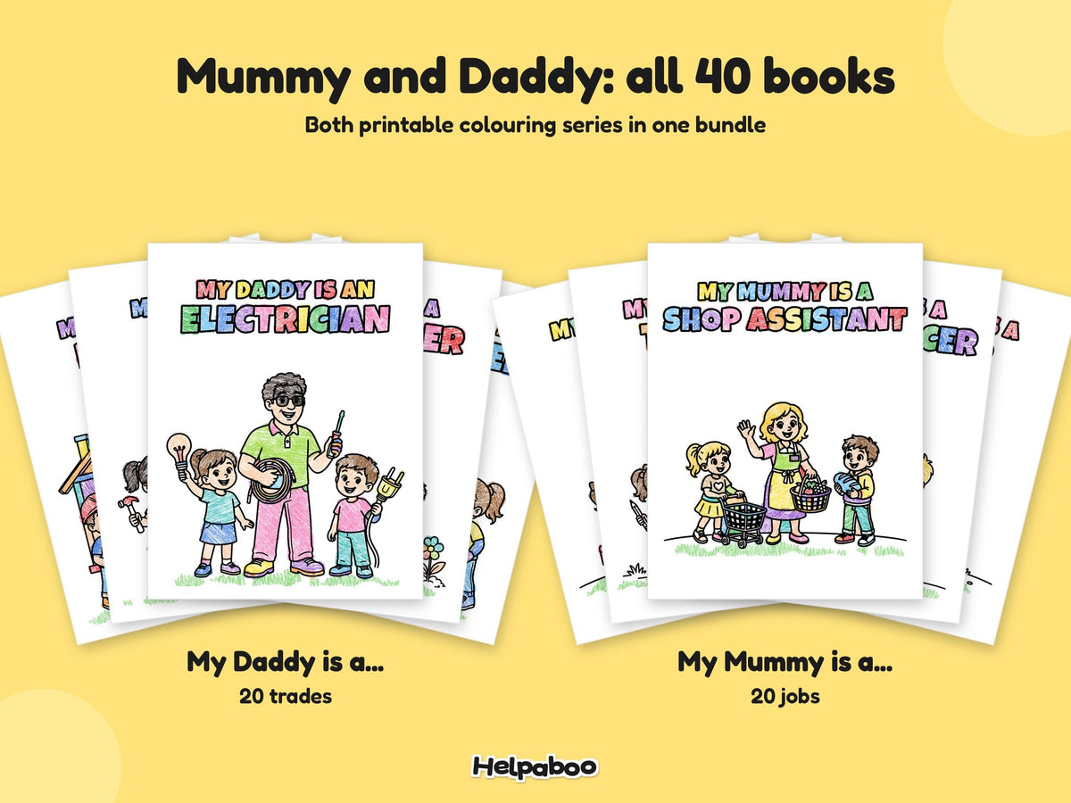 Mummy & Daddy Mega Bundle – All 40 Printable Colouring Books: cover