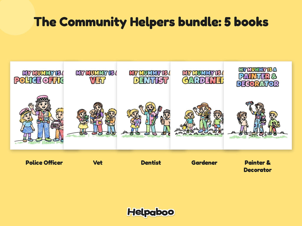 My Mummy is a... Community Helpers Bundle – 5 Printable Colouring Books: the 5 books in this bundle
