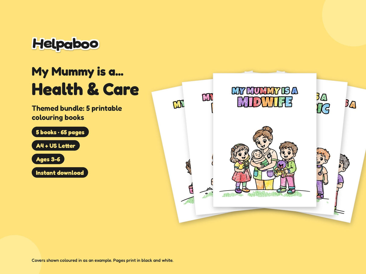 My Mummy is a... Health & Care Bundle – 5 Printable Colouring Books: cover