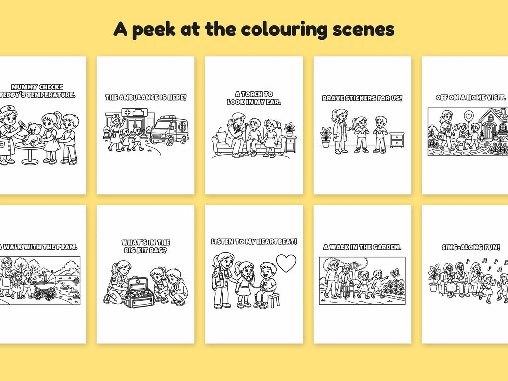My Mummy is a... Health & Care Bundle – 5 Printable Colouring Books: sample pages