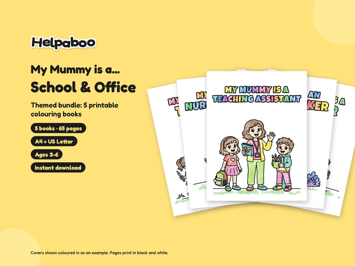 My Mummy is a... School & Office Bundle – 5 Printable Colouring Books: cover