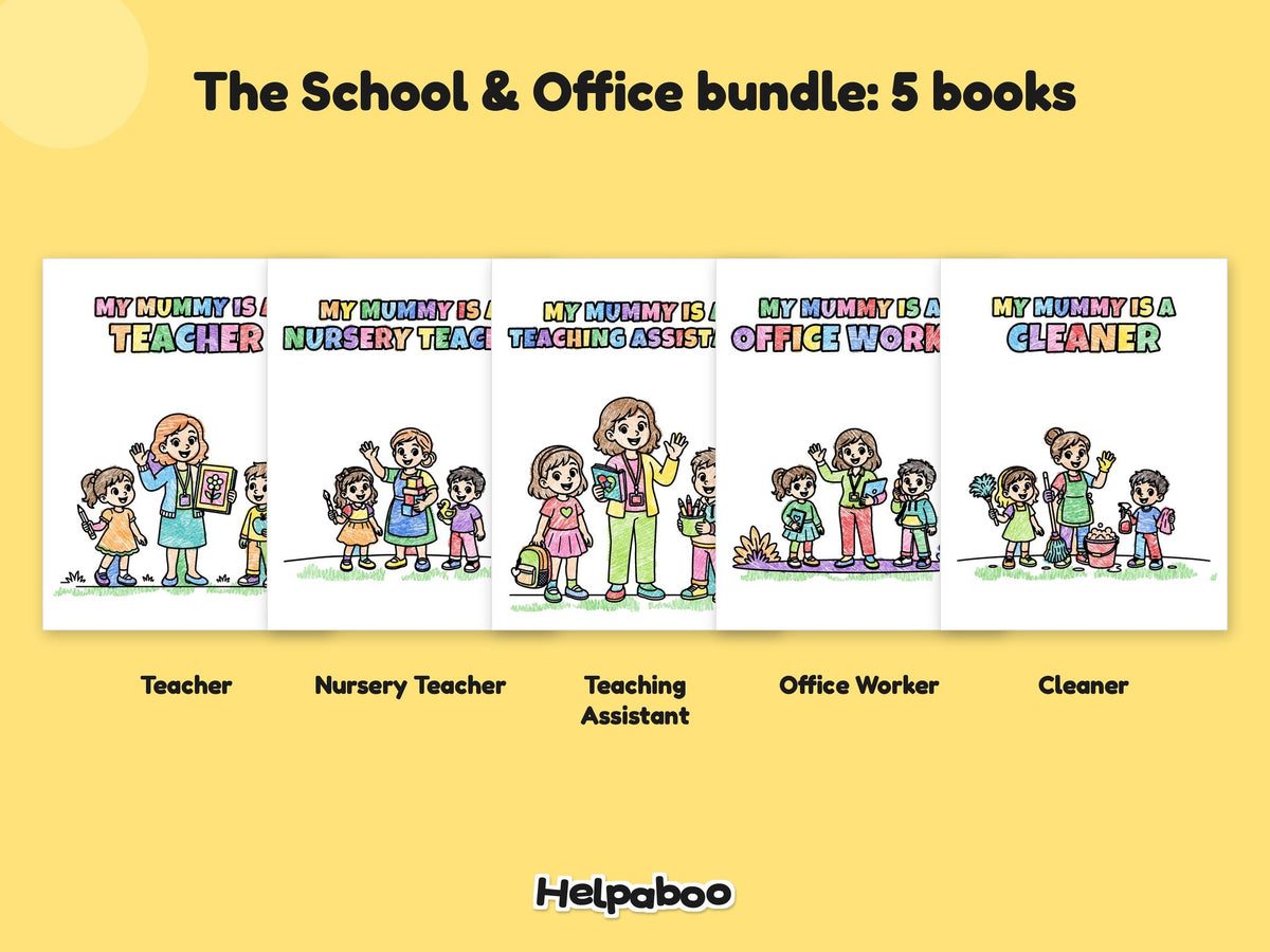 My Mummy is a... School & Office Bundle – 5 Printable Colouring Books: the 5 books in this bundle