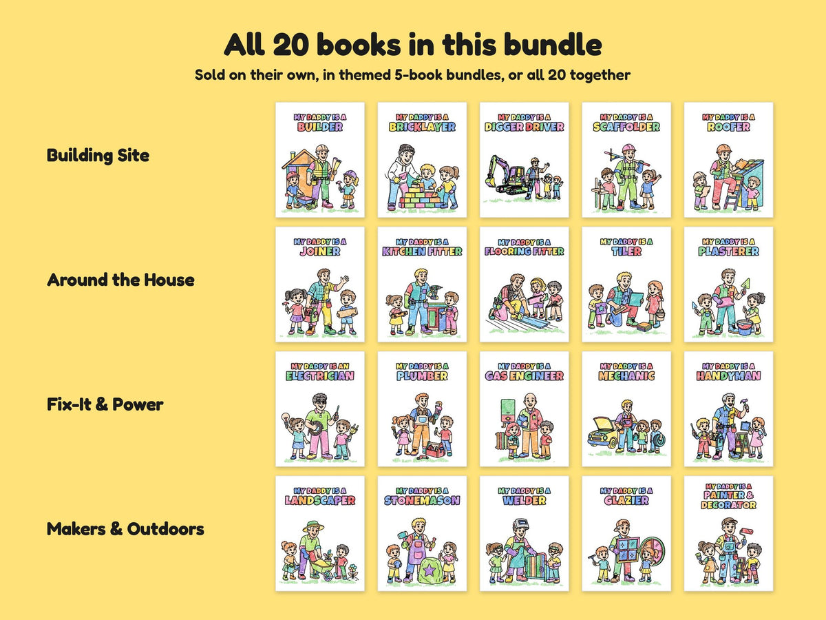 My Daddy is a... All 20 Books Bundle – Printable Colouring Books: all 20 books