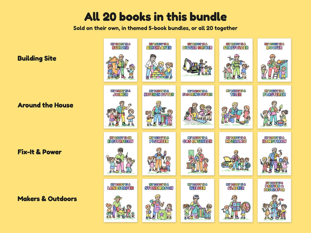 My Daddy is a... All 20 Books Bundle – Printable Colouring Books: all 20 books