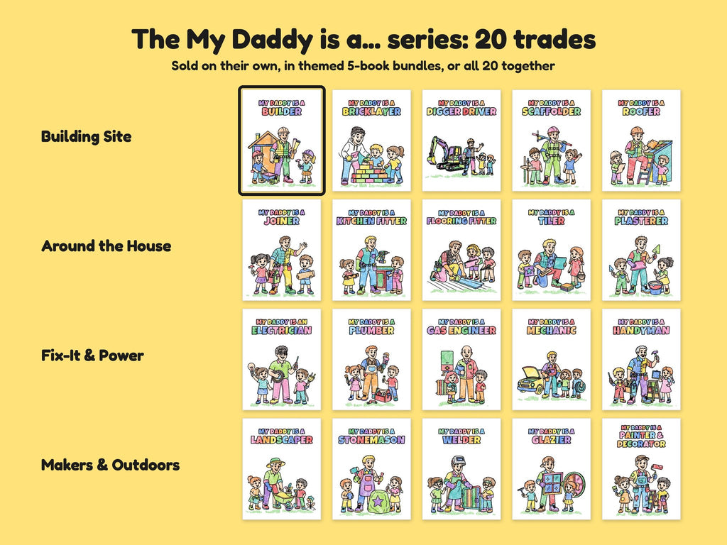 My Daddy is a Builder – Printable Colouring Book: the full series
