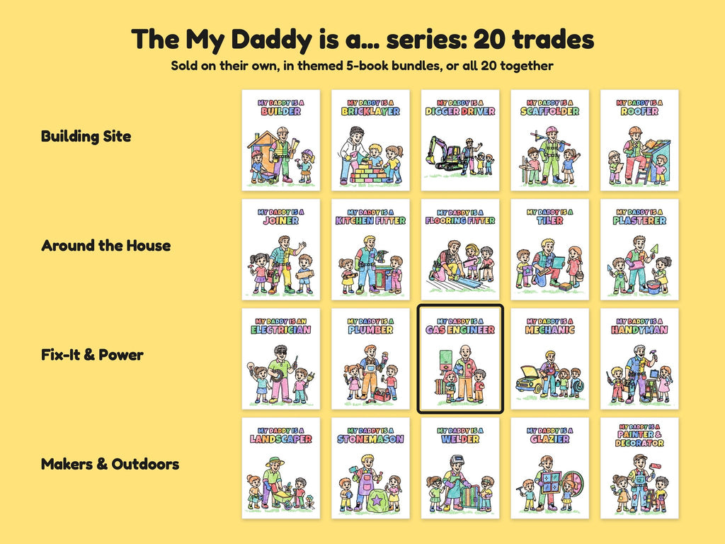 My Daddy is a Gas Engineer – Printable Colouring Book: the full series