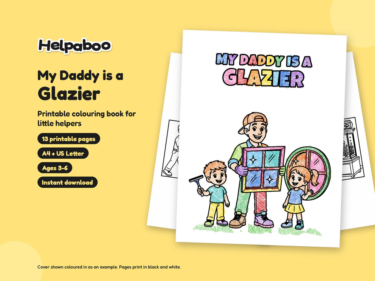 My Daddy is a Glazier – Printable Colouring Book: cover
