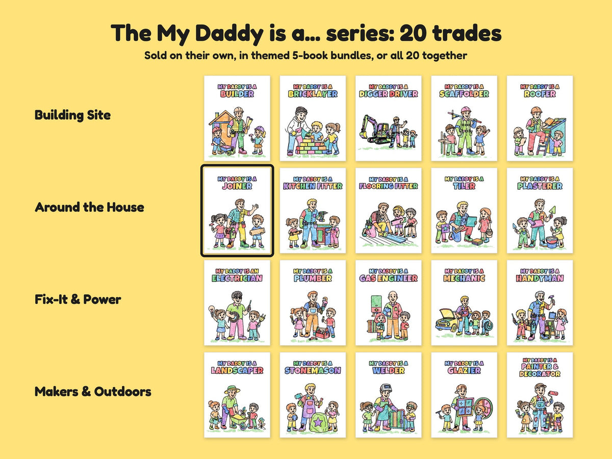 My Daddy is a Joiner – Printable Colouring Book: the full series