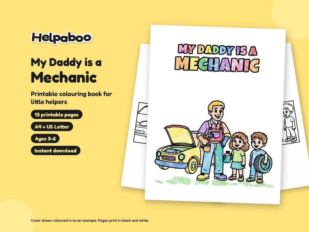 My Daddy is a Mechanic – Printable Colouring Book: cover