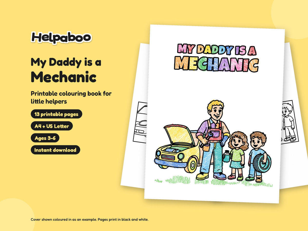 My Daddy is a Mechanic – Printable Colouring Book: cover