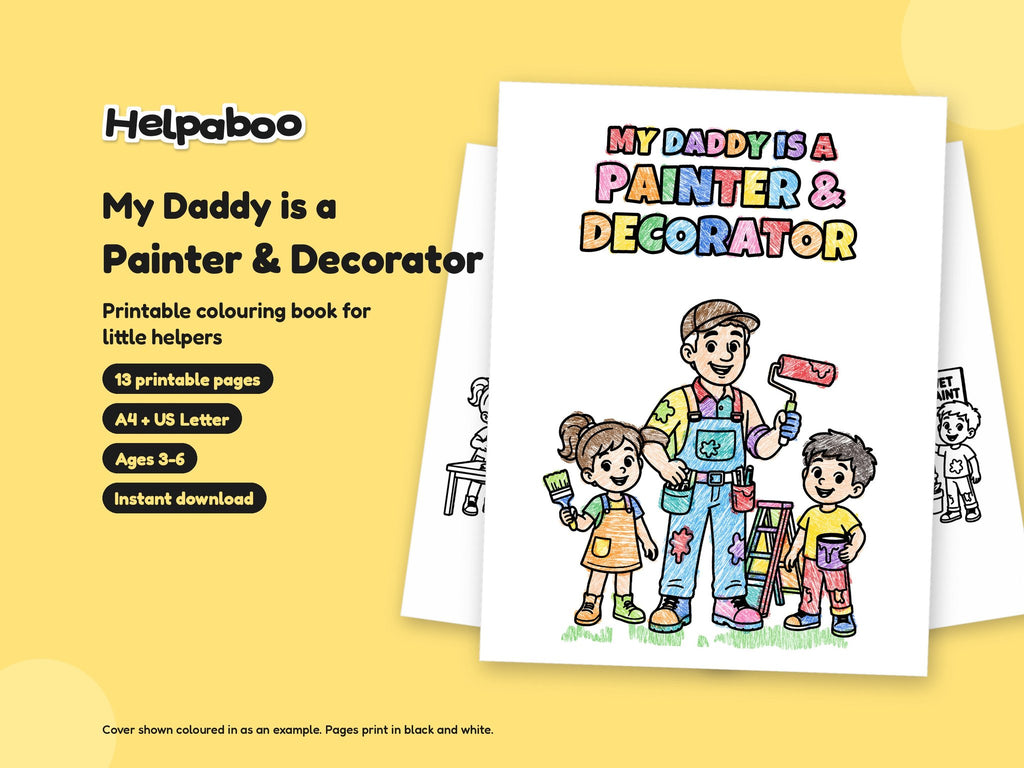 My Daddy is a Painter and Decorator – Printable Colouring Book: cover