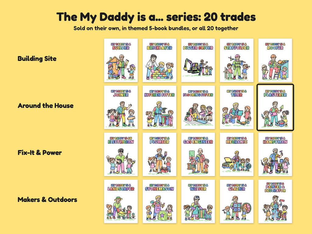 My Daddy is a Plasterer – Printable Colouring Book: the full series