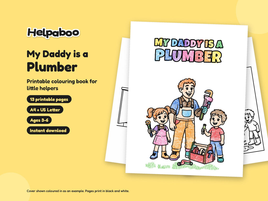 My Daddy is a Plumber – Printable Colouring Book: cover