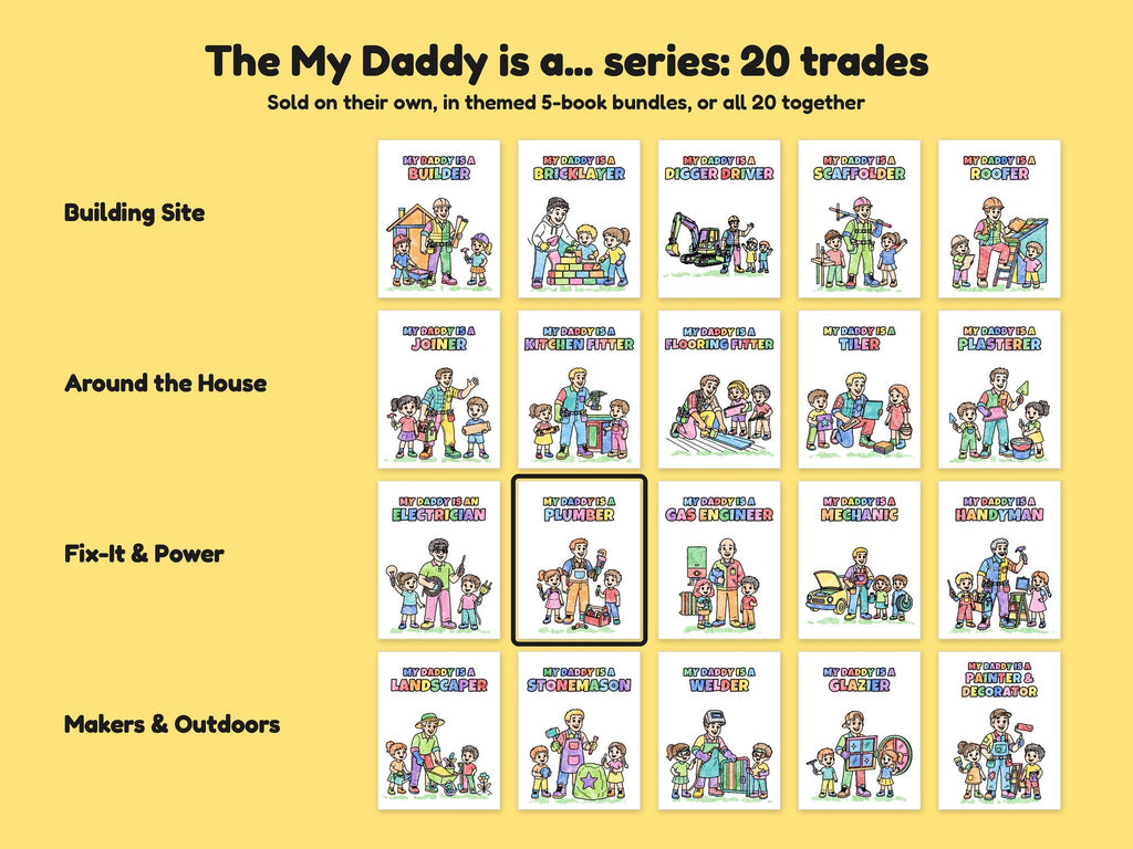 My Daddy is a Plumber – Printable Colouring Book: the full series